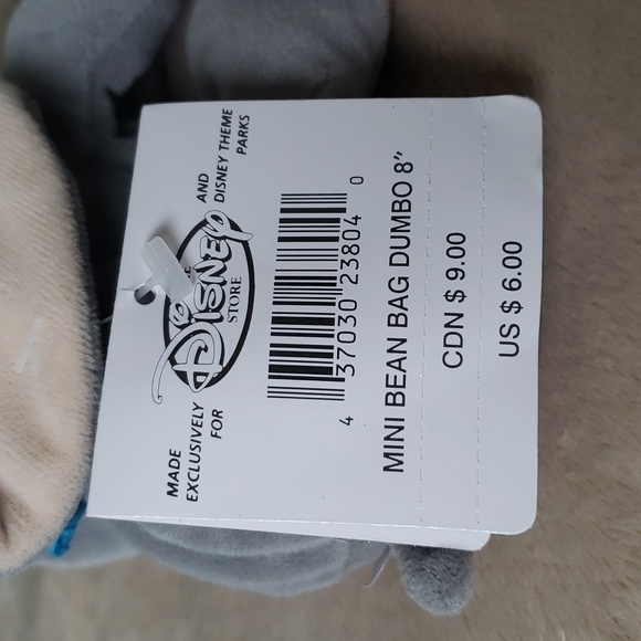 Dumbo Mini Bean Bag 8" ~Disney Cartoon Movie Character, NWT - Picture 6 of 11